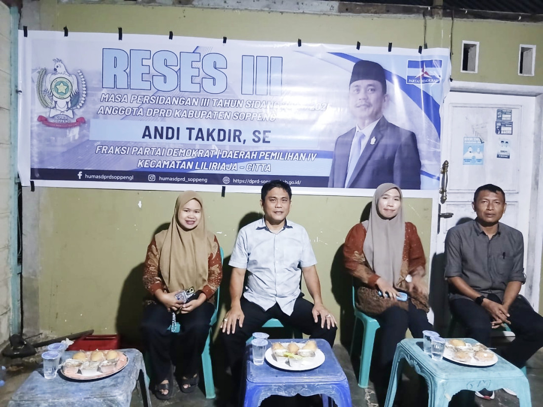 Foto : Andi Takdir Akbar Singke, SE (Tengah) saat melakukan Reses Masa Sidang Ketiga Tahun 2025 DPRD Soppeng Fraksi Demokrat. (RED*) 
